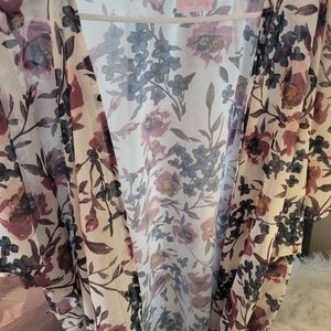 Pink Lily Floral Kimono